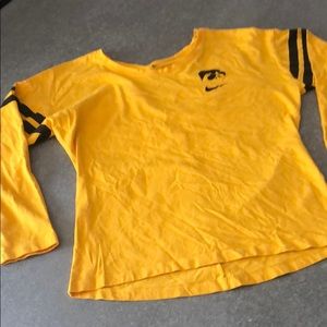 Nike Gold Long Sleeve Iowa Hawkeye Shirt